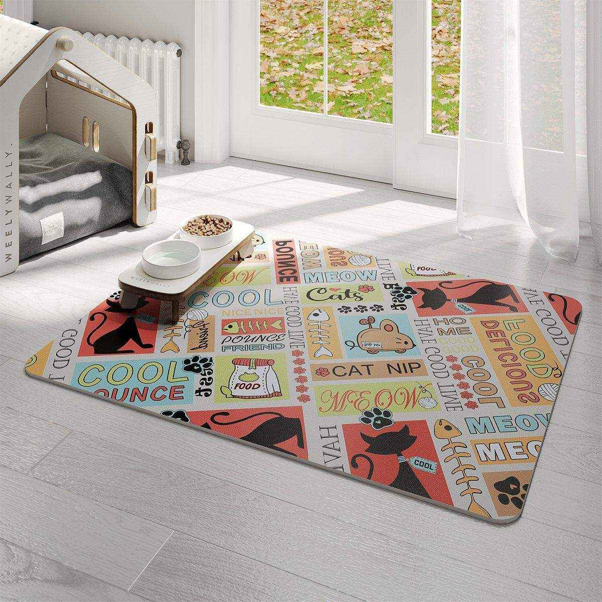 Pet Mat Waterproof Leather Fence Carpet Dog Cat Meal Mat Dog Cage Mat