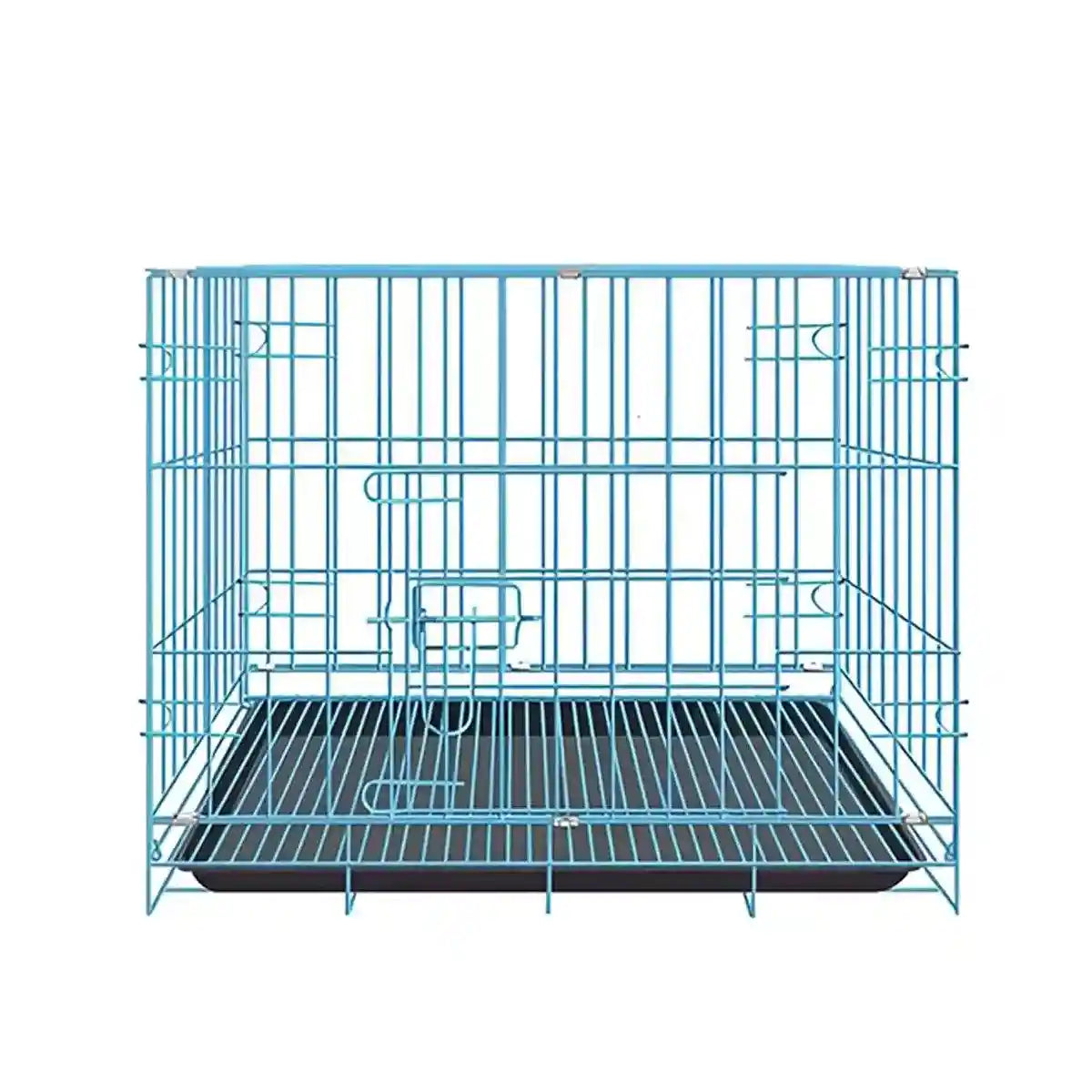 Foldable Iron Dog Cage Durable & Spacious Crate with Pull-Out Tray