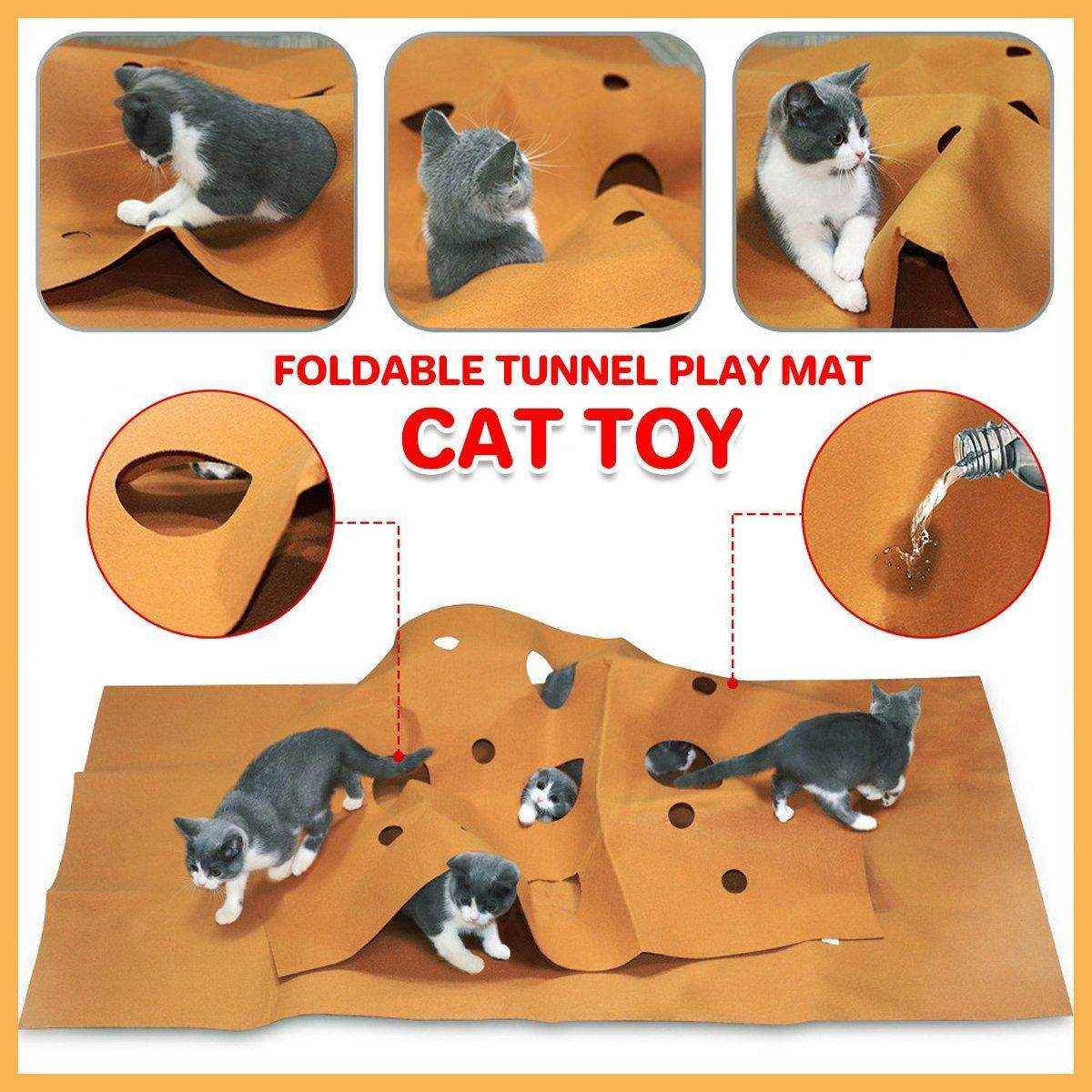 Puppy Semi-enclosed Tunnel Bite Cat Scratch Board Pad Cat Tunnel Interactive Cat Toy