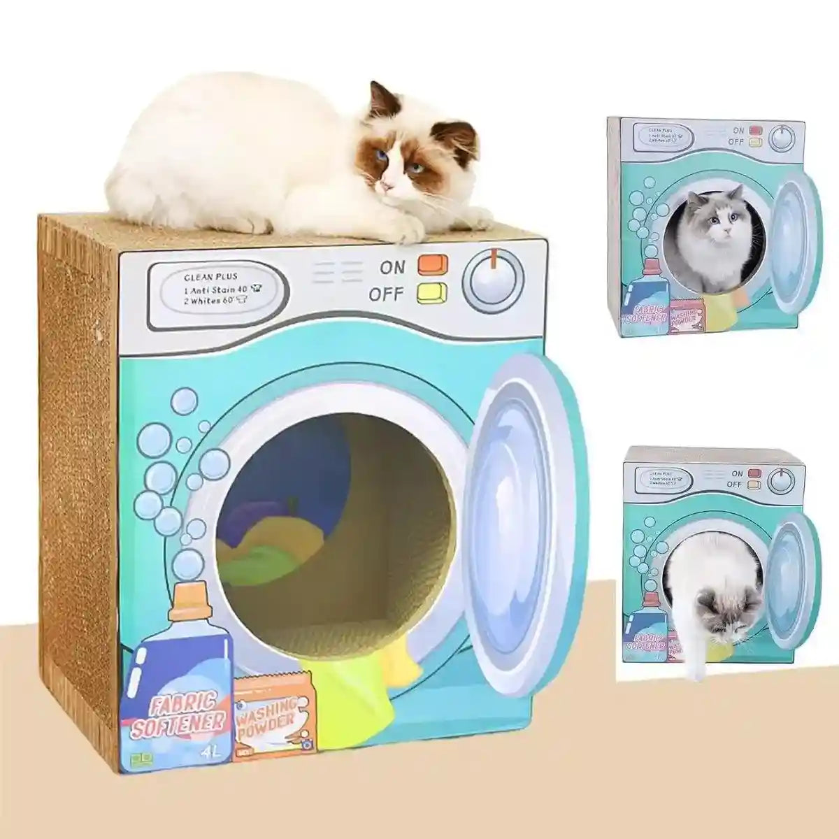 Two-Layer Cat House with Scratch Board Durable & Spacious Design