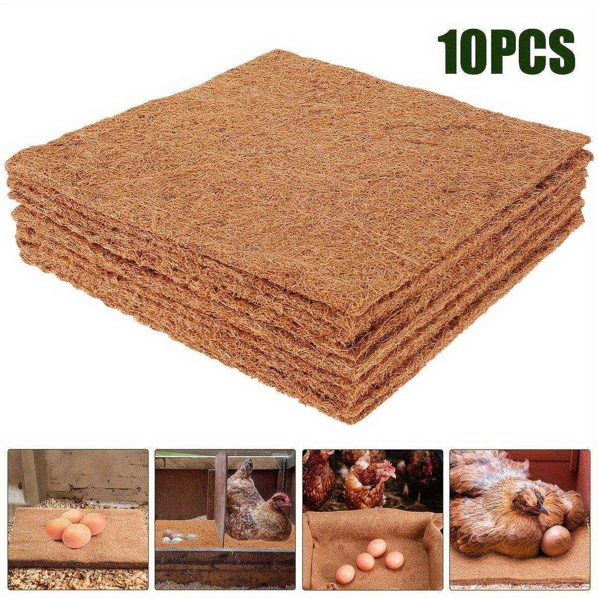 10pcs Natural Coconut Chicken Nest Pad Soft & Hygienic Nesting Liner