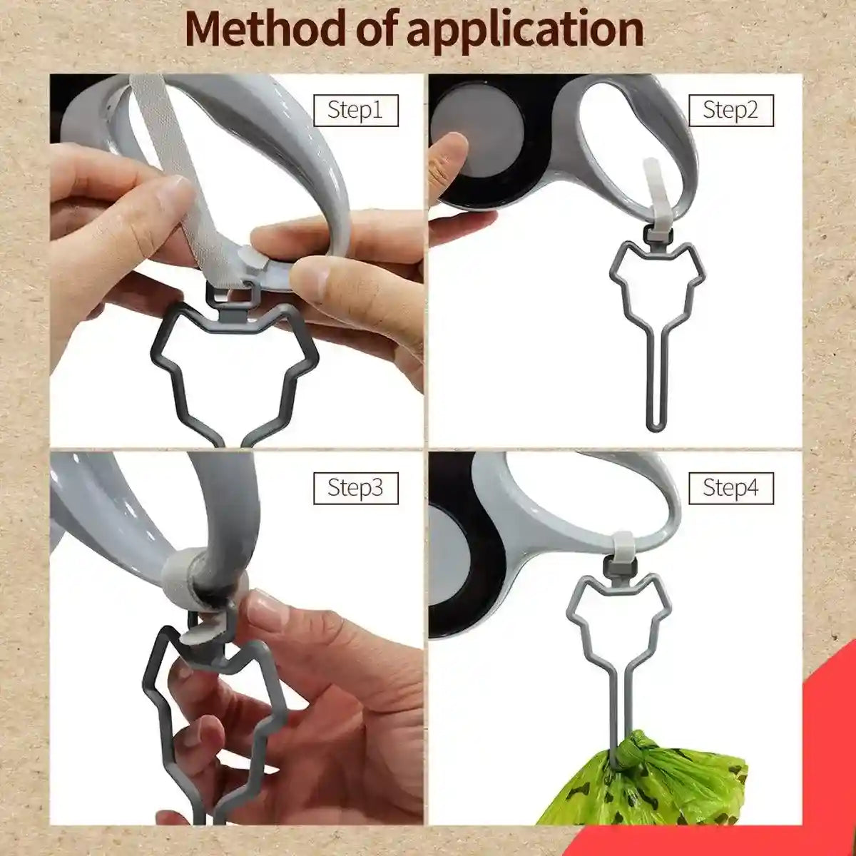 2X Leash Attachment Dog Poo Bag Holder Waste Bag Carrier Large Bearing Capacity