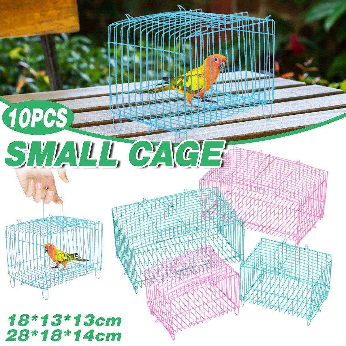 Wire Frame Small Pet Transport Cages Set Durable and Foldable 10 Pack