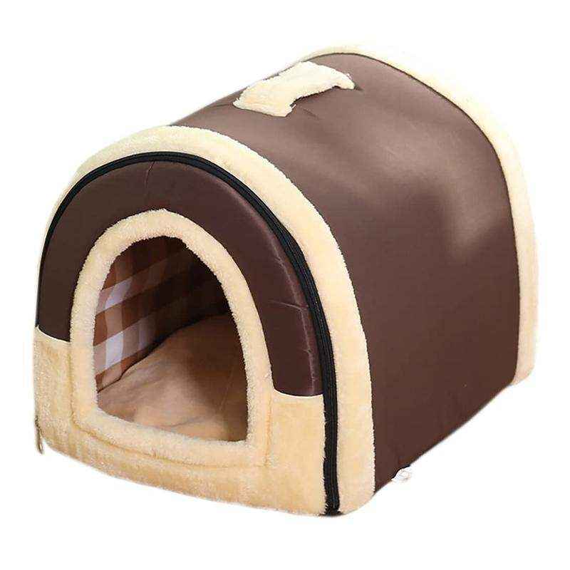 Pet Dog House Kennel Soft Igloo Beds Cave Cat Puppy Bed Doggy Warm Cushion Fold