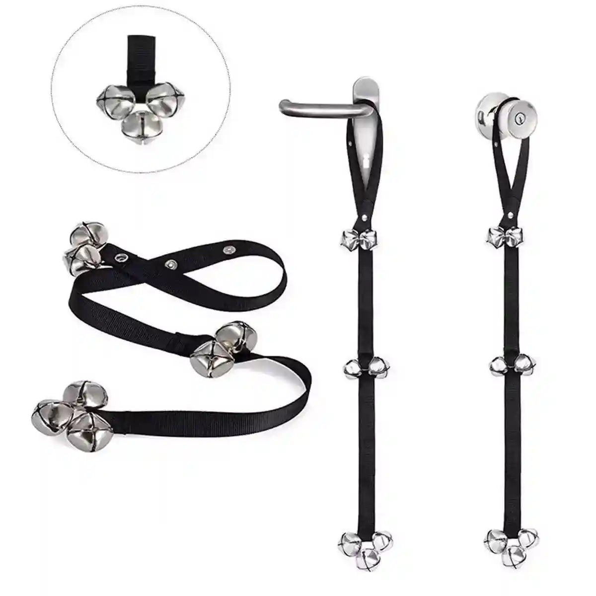 4PCS Pet Training Doorbell Rope Cat Teaser Toy Bell Interactive Play Rope Bell