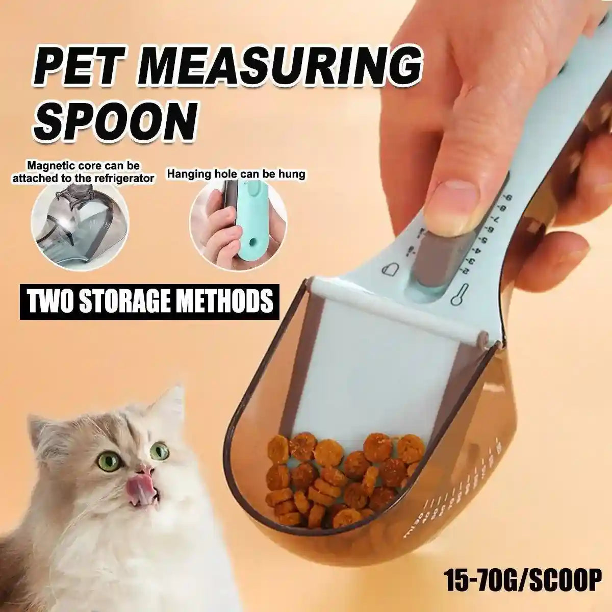 Pet Measuring Spoon Adjustable Magnetic and Food-Safe Design