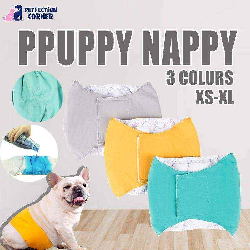 Breathable cotton menstrual pants for dogs in grey with adjustable waistband