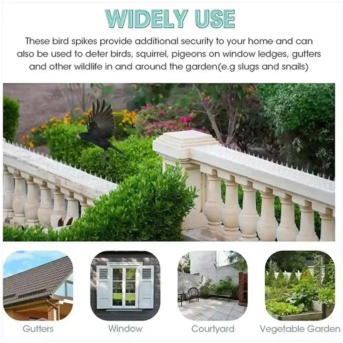 Transparent Bird Spikes Durable & Weatherproof Pest Deterrent for Outdoor Use