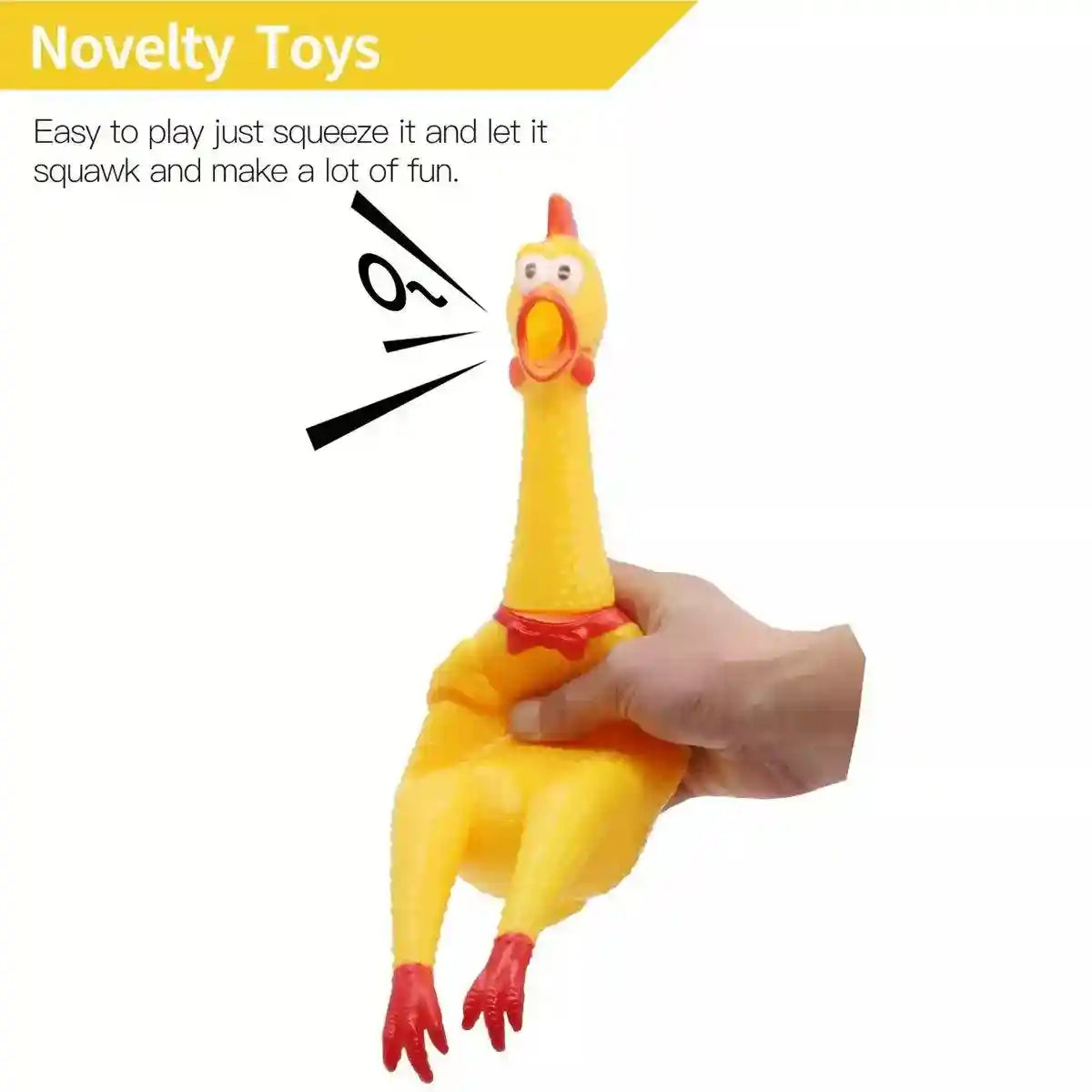Squeaker Funny Screaming Shrilling Chicken Toy Squeeze PVC Pet Chew Dog