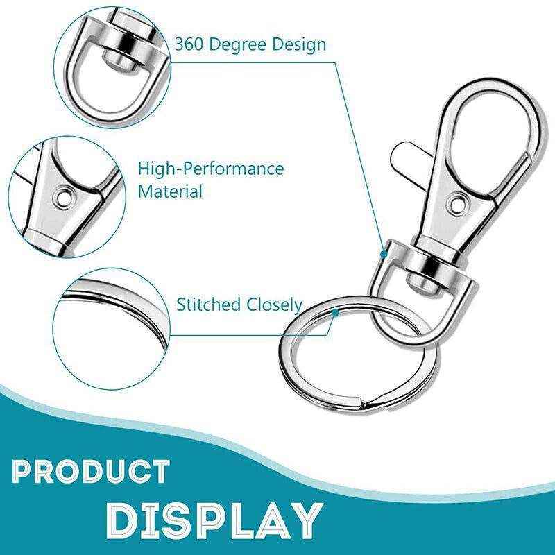Stainless Steel Keychain Rings Durable DIY Clasps (102PCS Set)