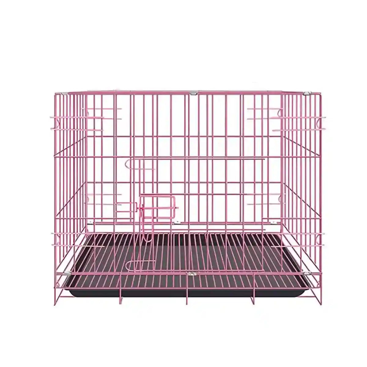 Foldable Iron Dog Cage Durable & Spacious Crate with Pull-Out Tray