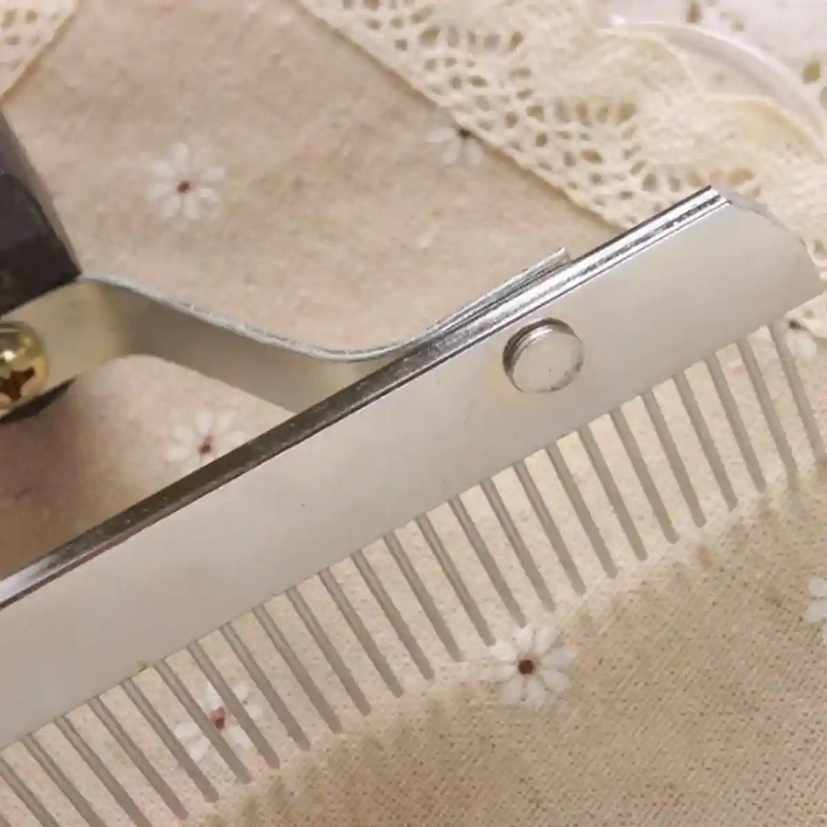 Large Dog Grooming Rake Comb Pet Hair Brush with Rubber Handle Knot Remover