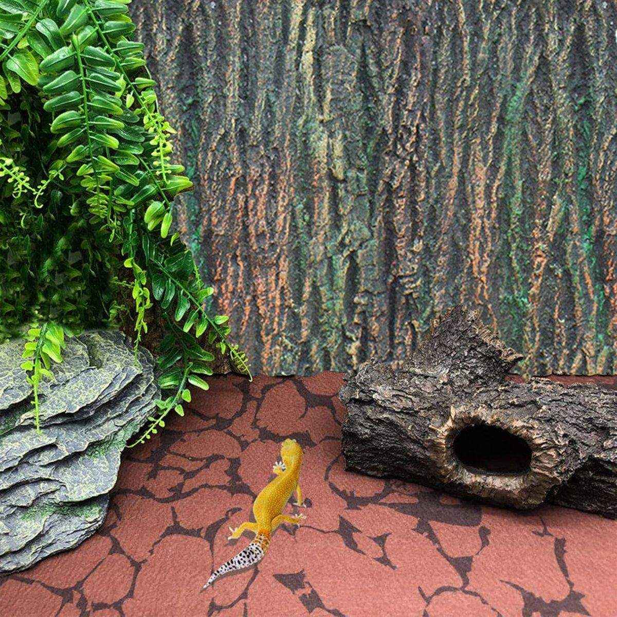 3D Aquarium Background Board Realistic Bark & Rock Design for Tanks