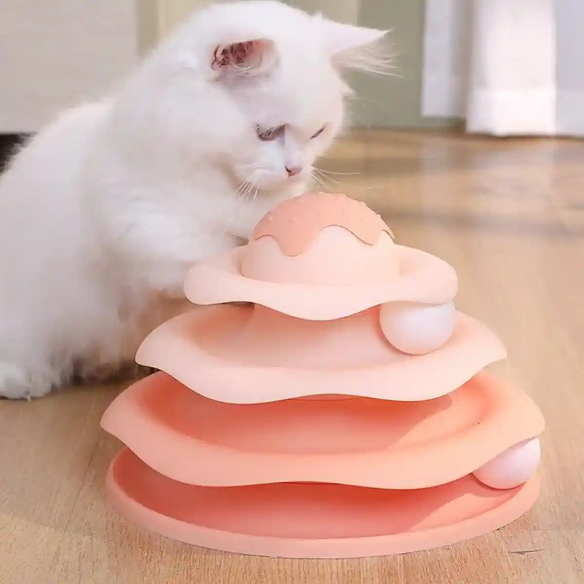 Funny Cat Toy Pet Toys Plastic Tower Interactive Track Ball Playing Game 3 Level