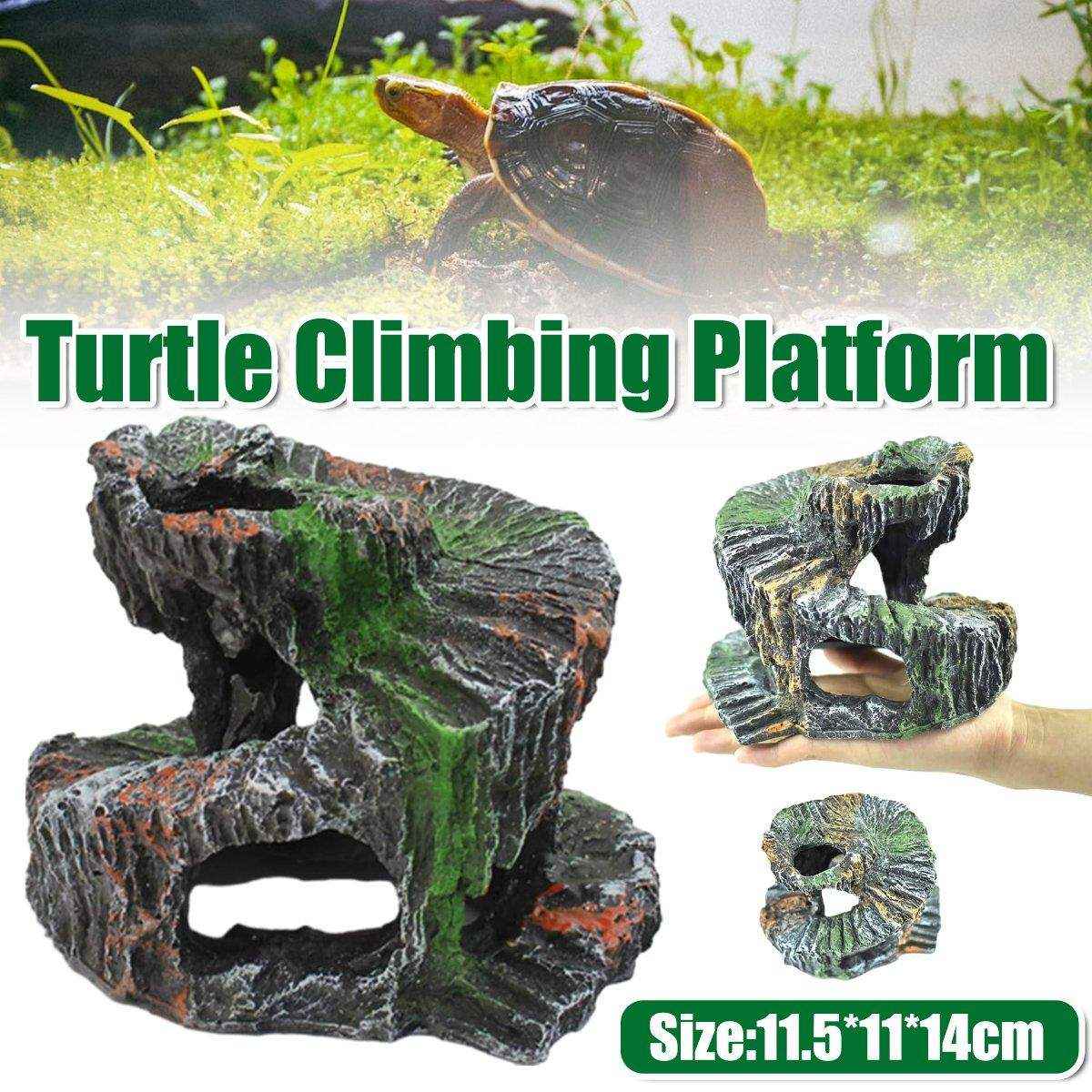 Creative Spiral Turtle Platform Aquarium Turtle Goldfish Escape Resin Crafts Ornaments