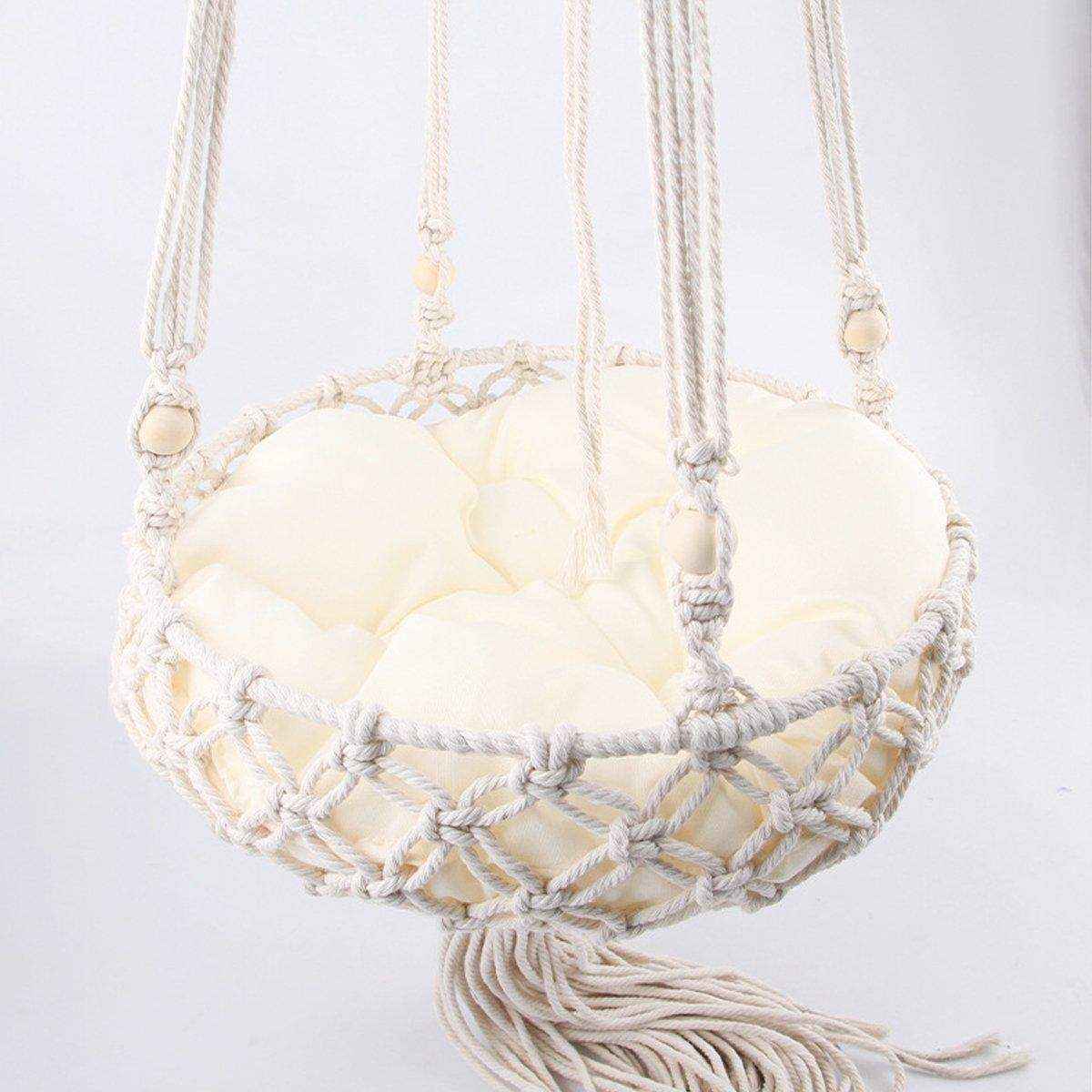 Hanging Cat Nest - Cozy Macrame Cat Hammock