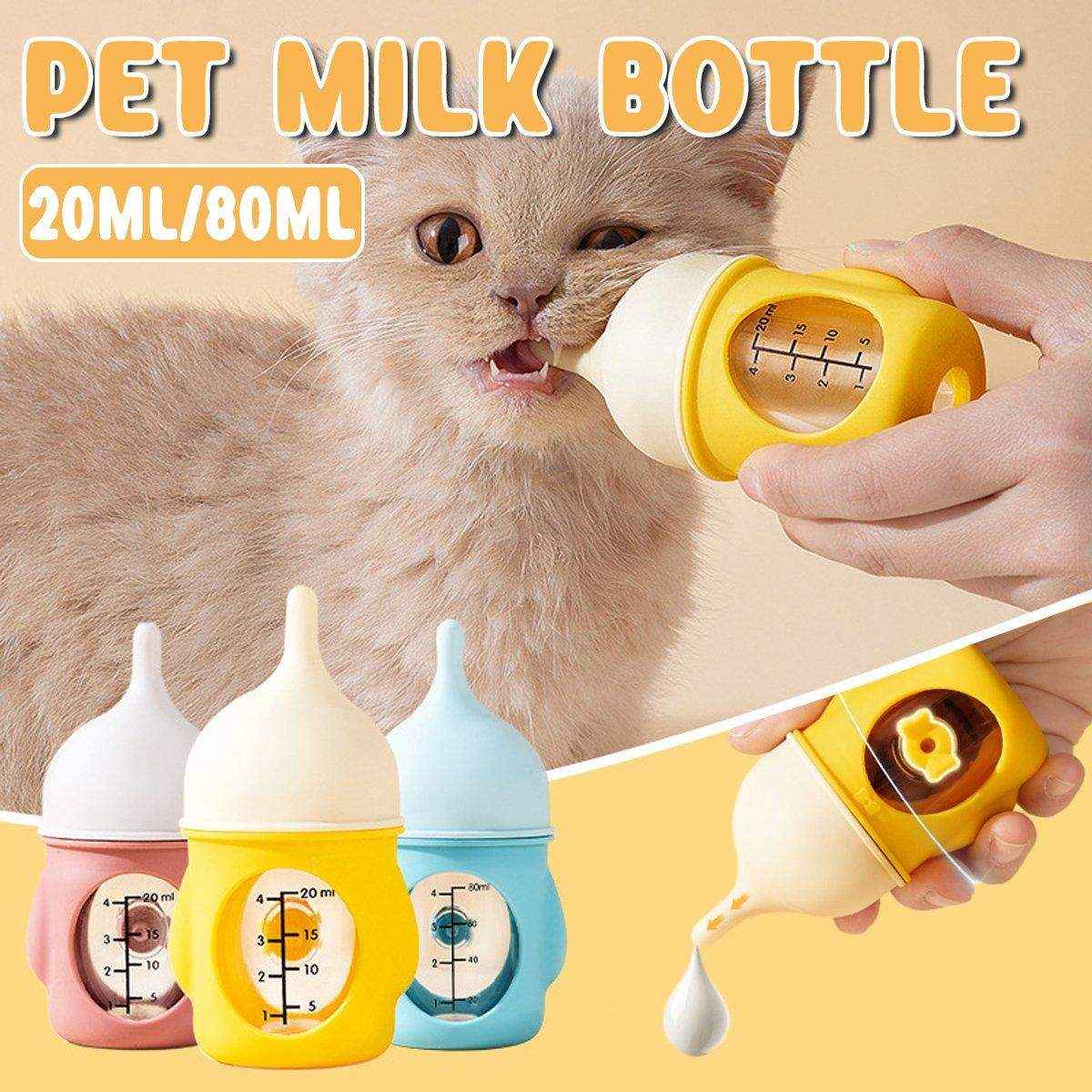 Anti-choking Newborn Puppy Kitten Silicone Bottle Visual Scale