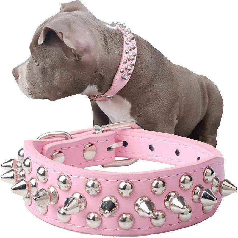 Studded Leather Dog Collar Stylish & Protective Designer Dog Collars