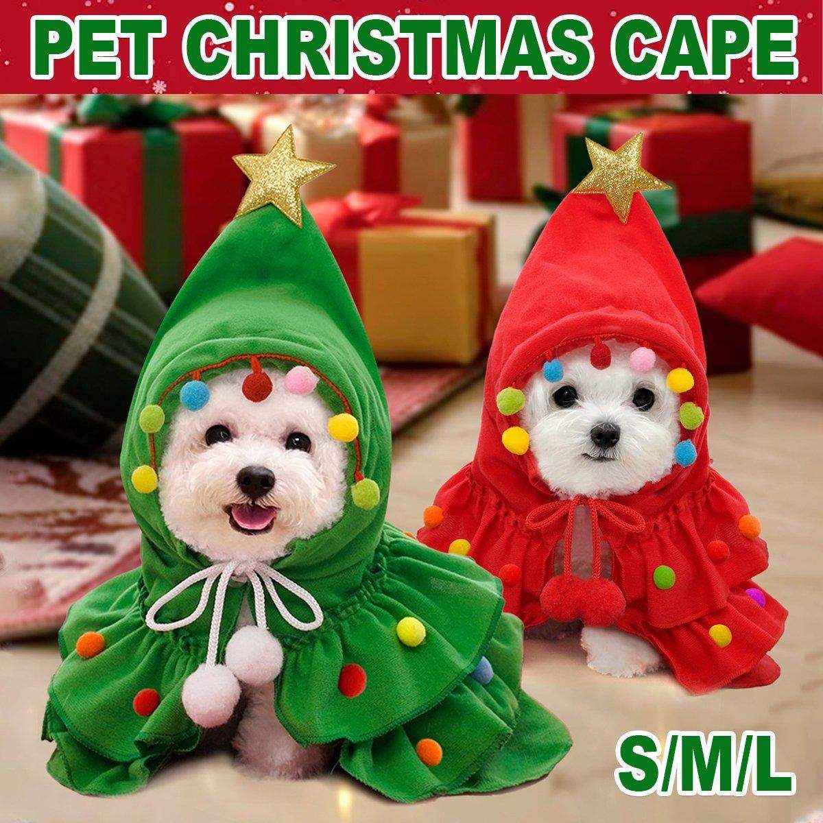 Christmas Pet Clothes Two-color Cape Pet Cape Shawl Dog Transformation Outfit