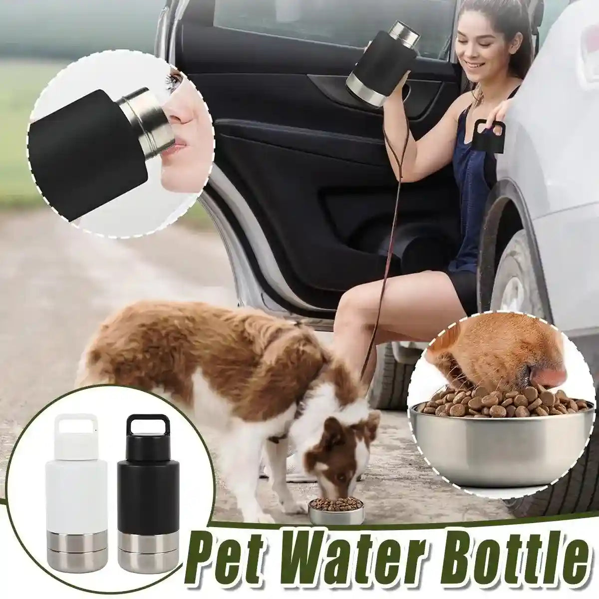 Stainless Steel Pet Thermos Portable Hydration & Food Bowl for Pets