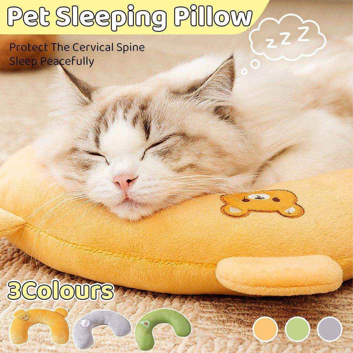 Dog Pet U Shaped Pillow Cartoon Breathable Cat Sleeping Cushion