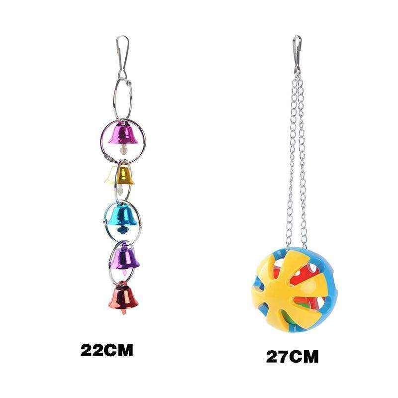 5PCS Interactive Hanging Bird Toys Set for Parrots and Small Birds