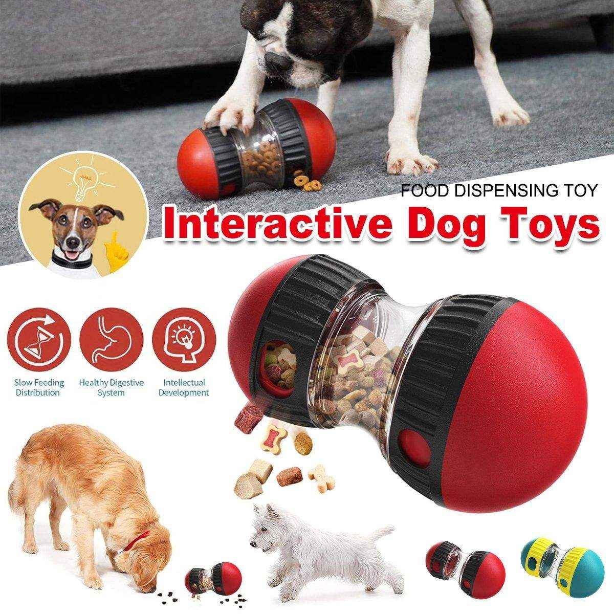 Slow Feeder Dog Toy Rolling Food Ball Funnel Pet Training Interactive Treat Toy
