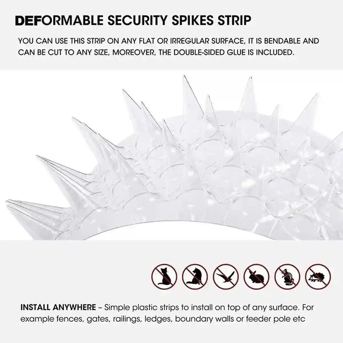 Transparent Bird Spikes Durable & Weatherproof Pest Deterrent for Outdoor Use