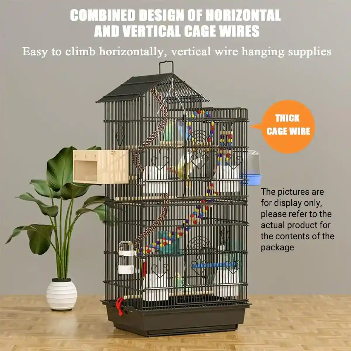 Multi-Level Parrot Aviary Spacious Large Bird Cage for Home Use