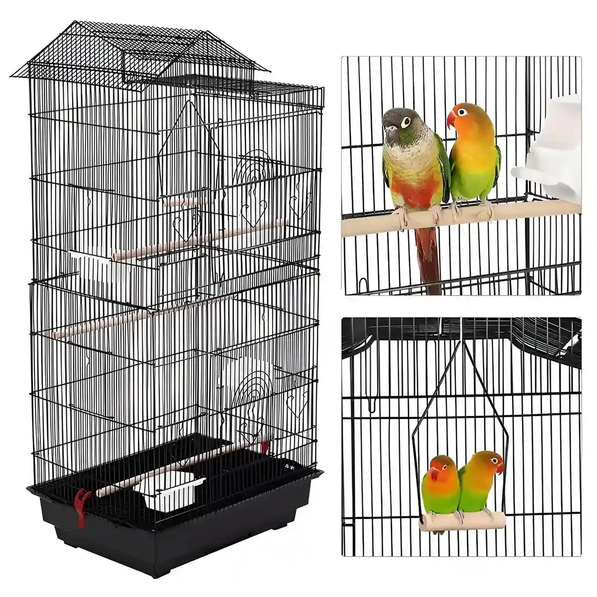 Multi-Level Parrot Aviary Spacious Large Bird Cage for Home Use