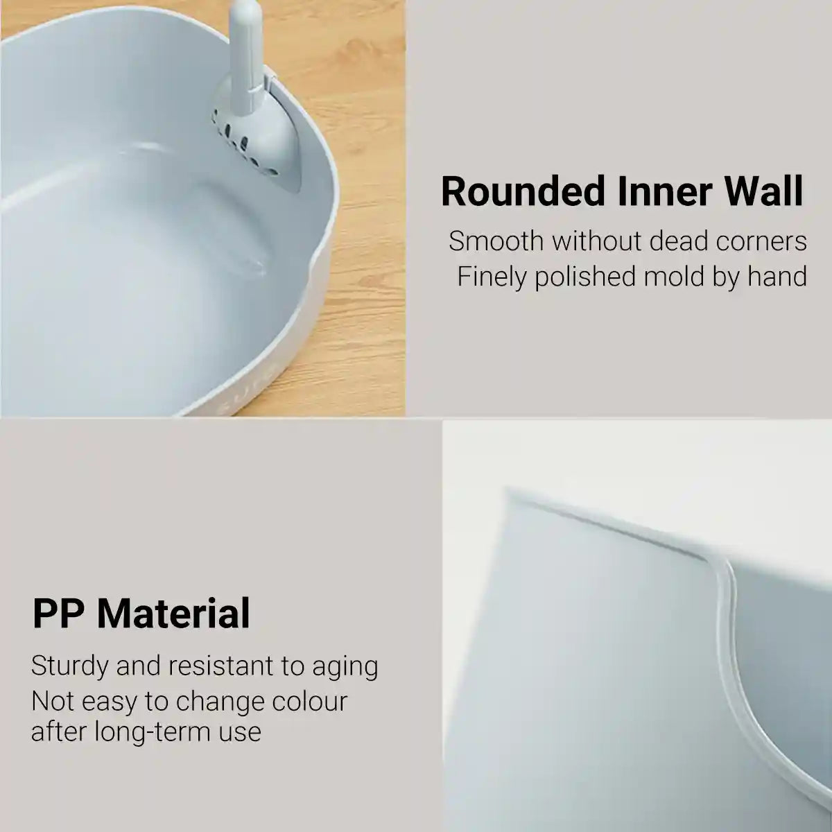 MAKESURE Extra Large Open Cat Litter Box with Scoop and Litter Mat