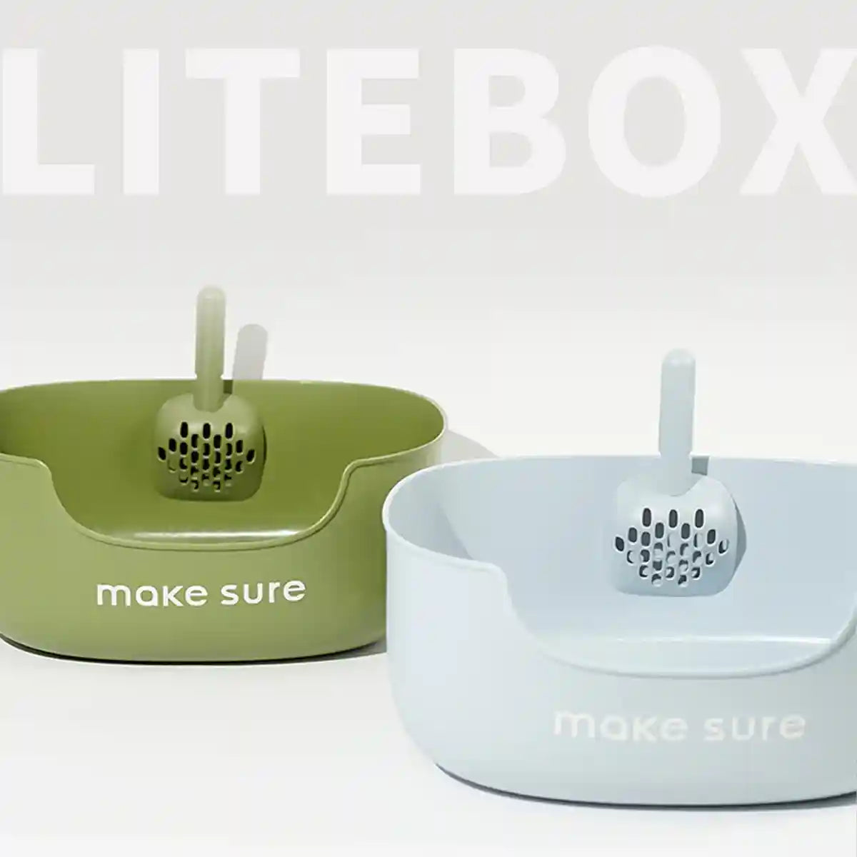 MAKESURE Extra Large Open Cat Litter Box with Scoop and Litter Mat