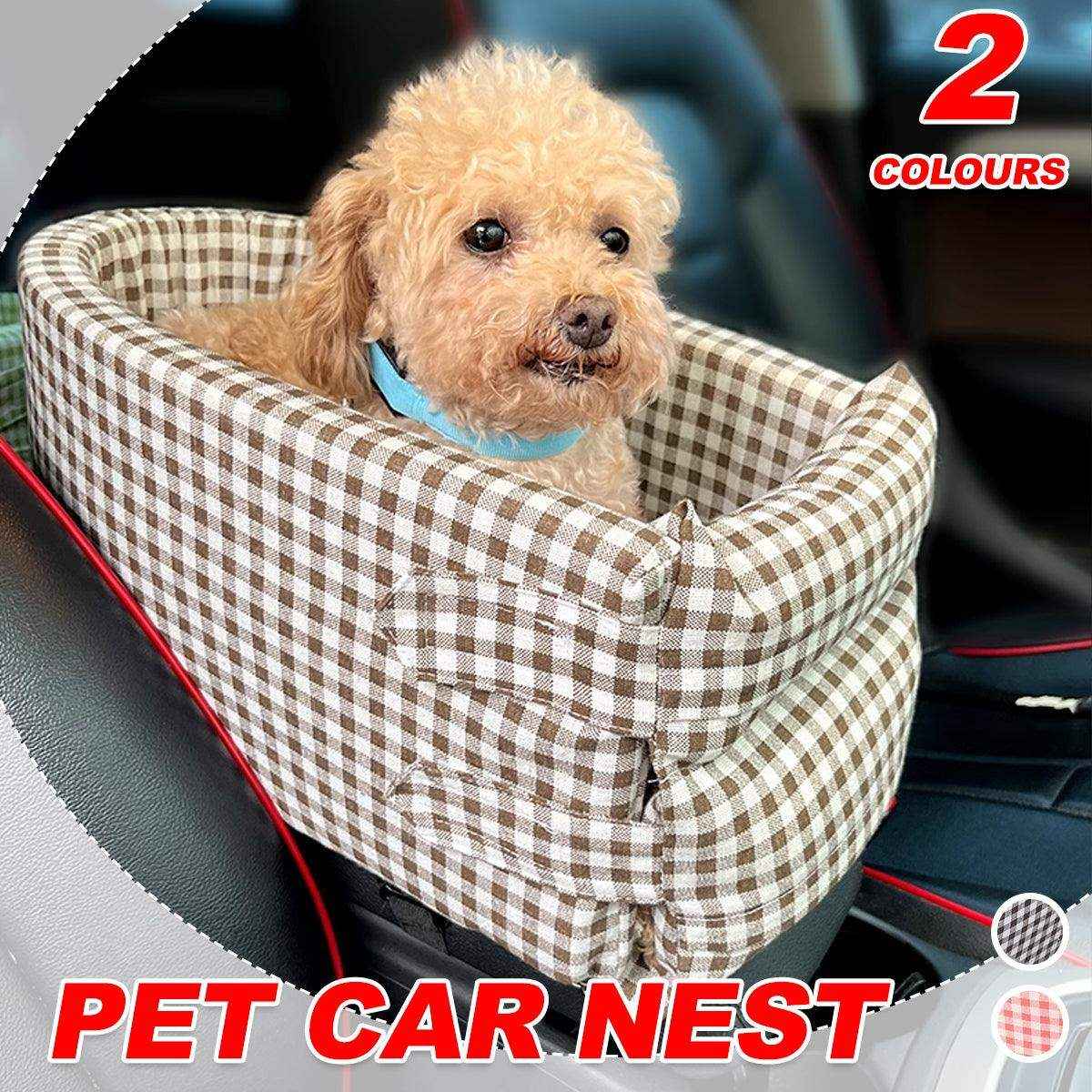 Soft and secure dog crate for car, providing a comfortable travel space for small pets.