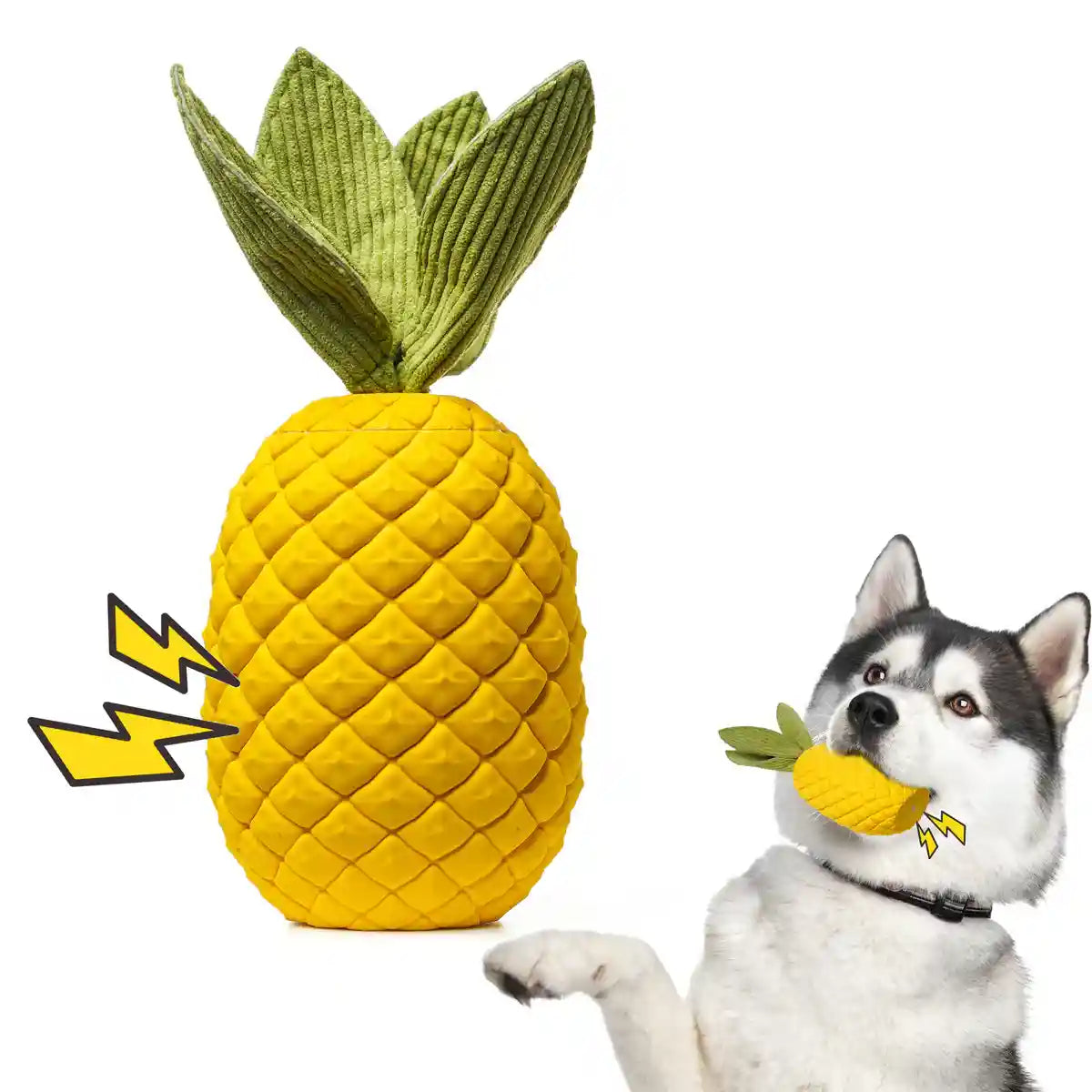 Durable Pineapple Dog Chew Toy Squeaky & Teeth Cleaning Toy