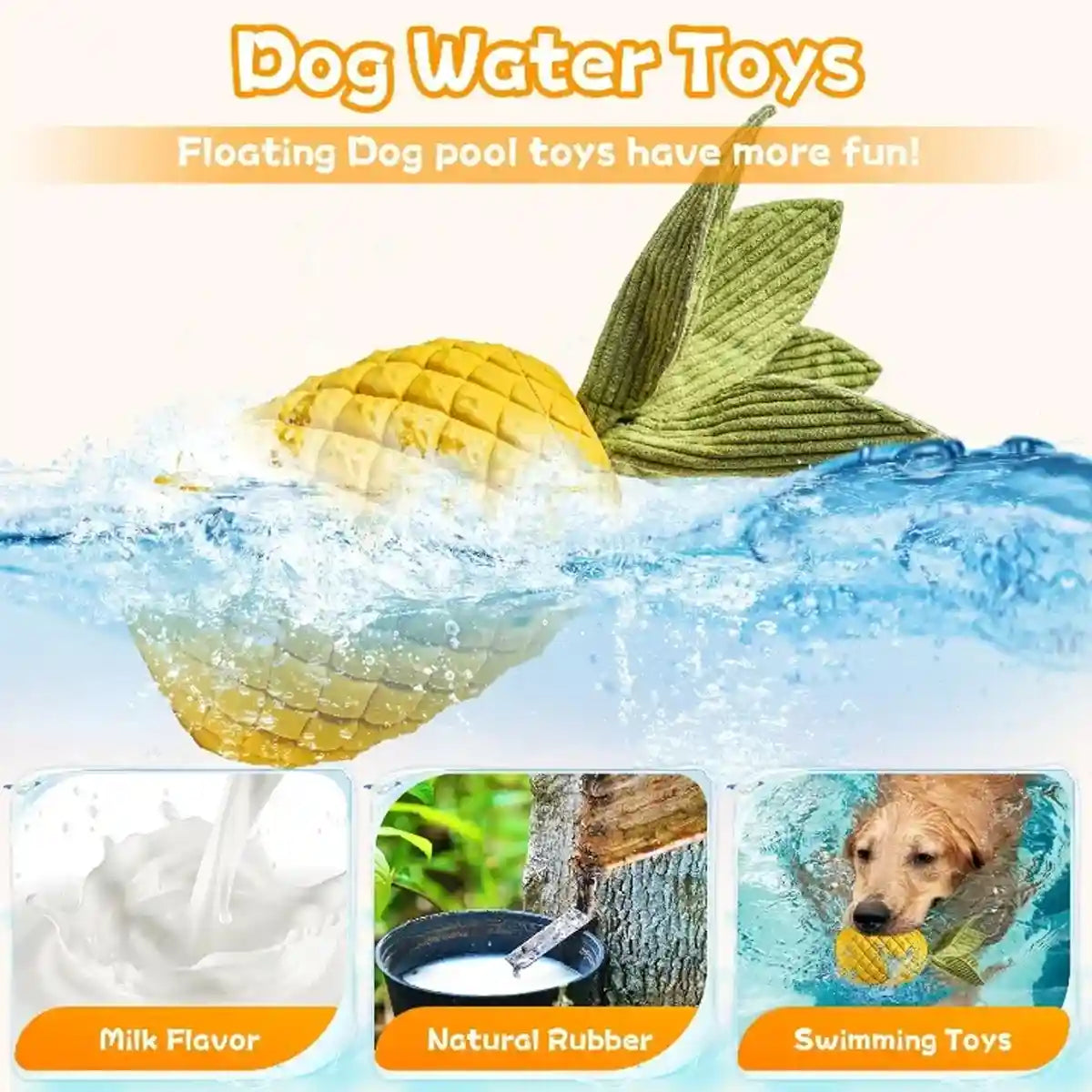 Durable Pineapple Dog Chew Toy Squeaky & Teeth Cleaning Toy