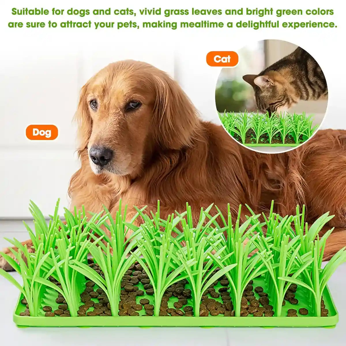 Silicone Grass Slow Feeder Mat Anti-Slip Pet Food Licking Pad