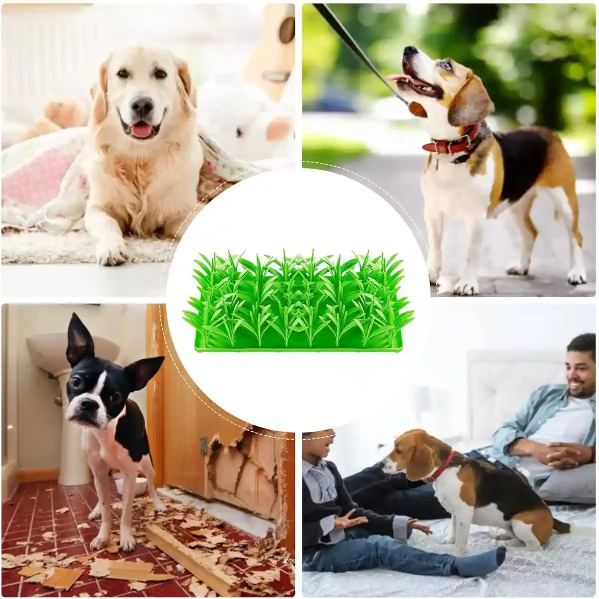 Silicone Grass Slow Feeder Mat Anti-Slip Pet Food Licking Pad