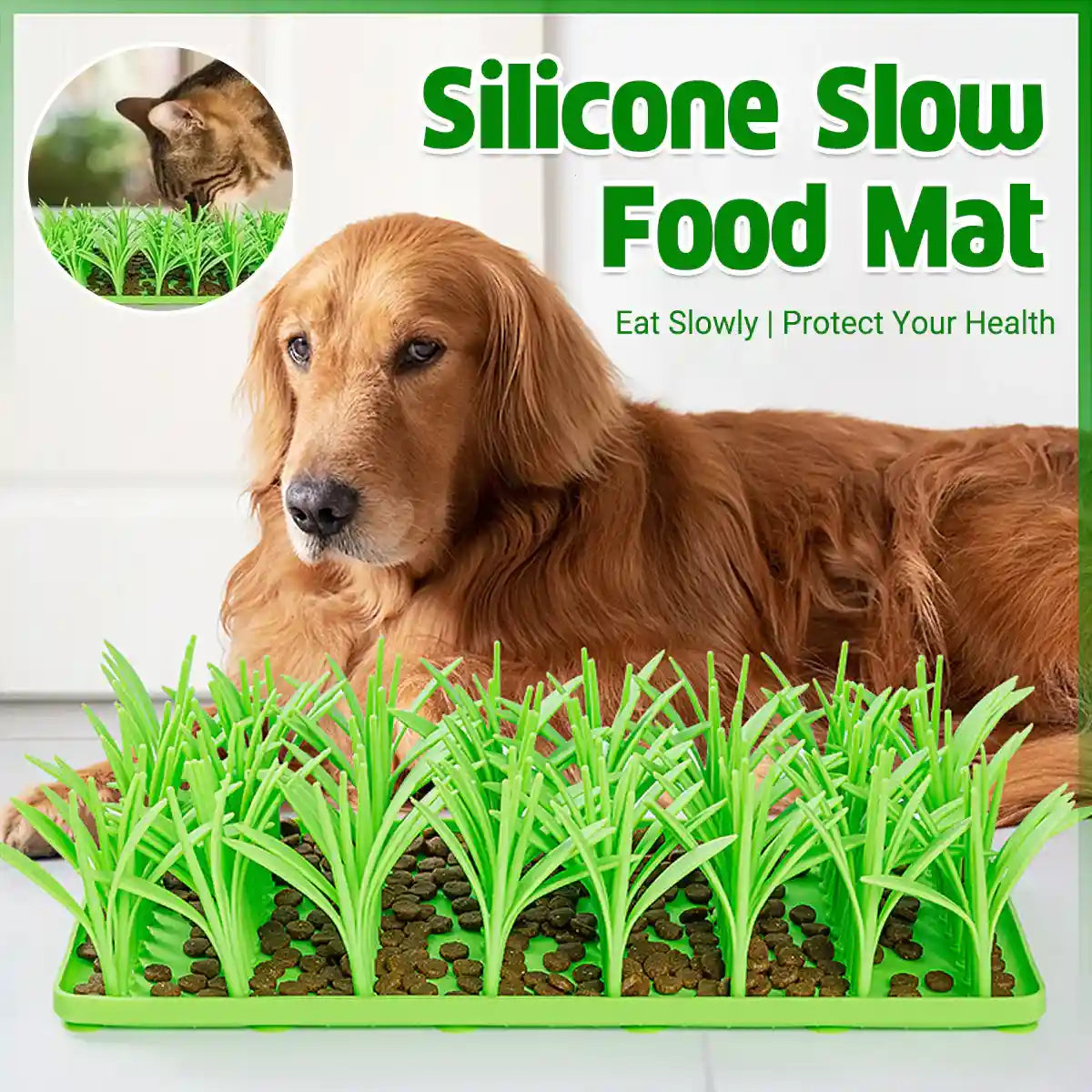 Silicone Grass Slow Feeder Mat Anti-Slip Pet Food Licking Pad