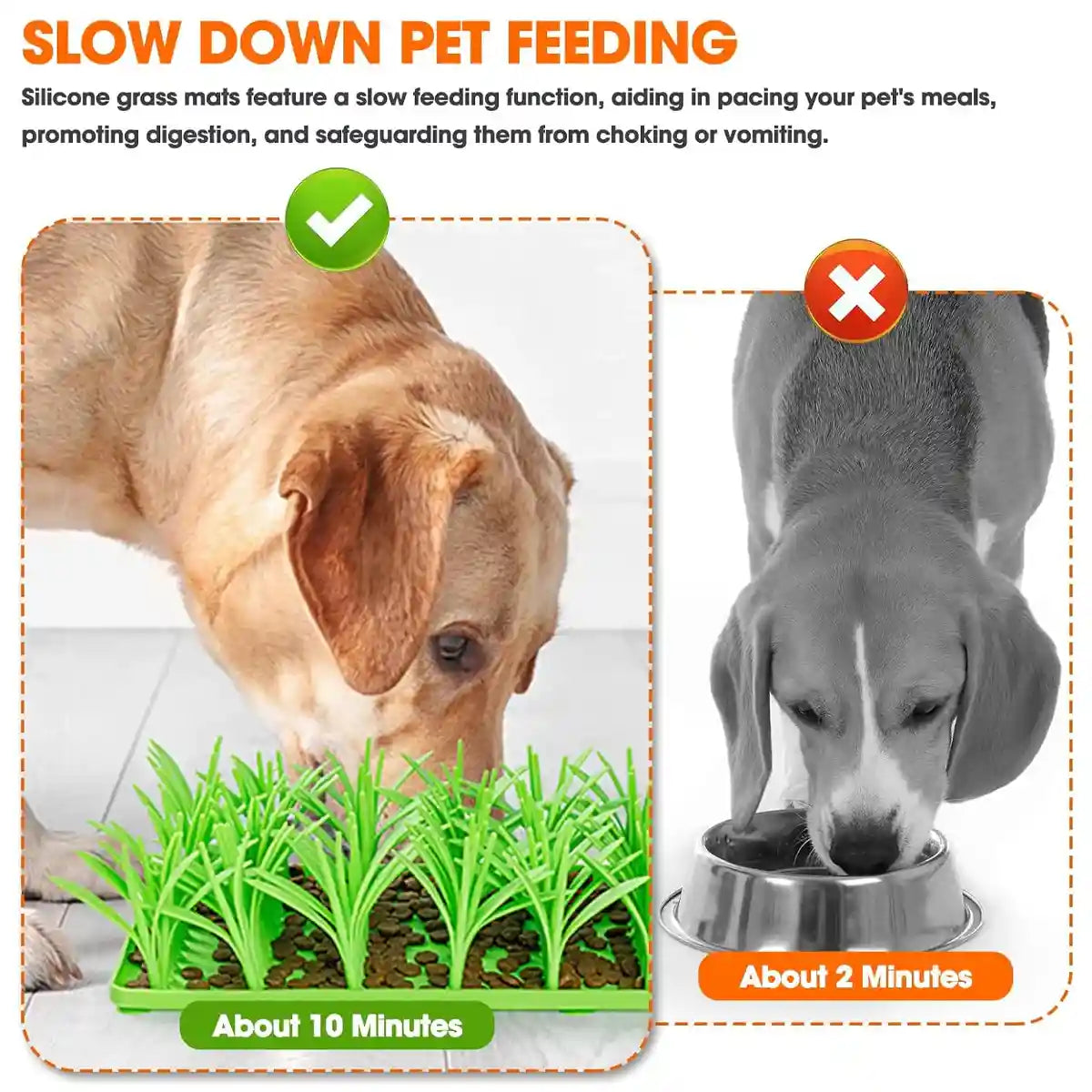 Silicone Grass Slow Feeder Mat Anti-Slip Pet Food Licking Pad