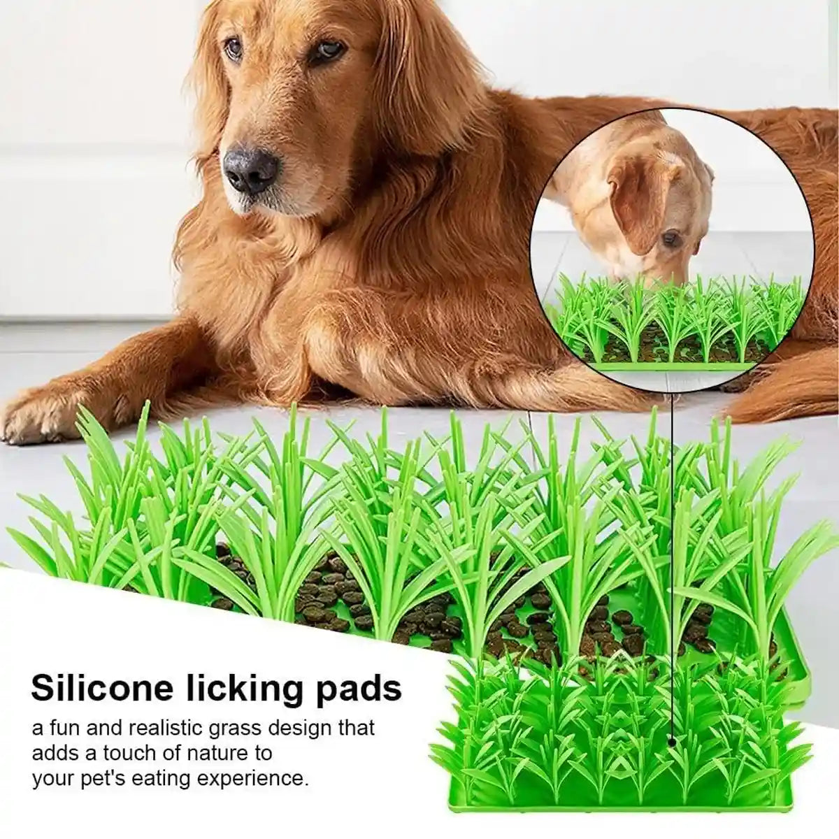 Silicone Grass Slow Feeder Mat Anti-Slip Pet Food Licking Pad