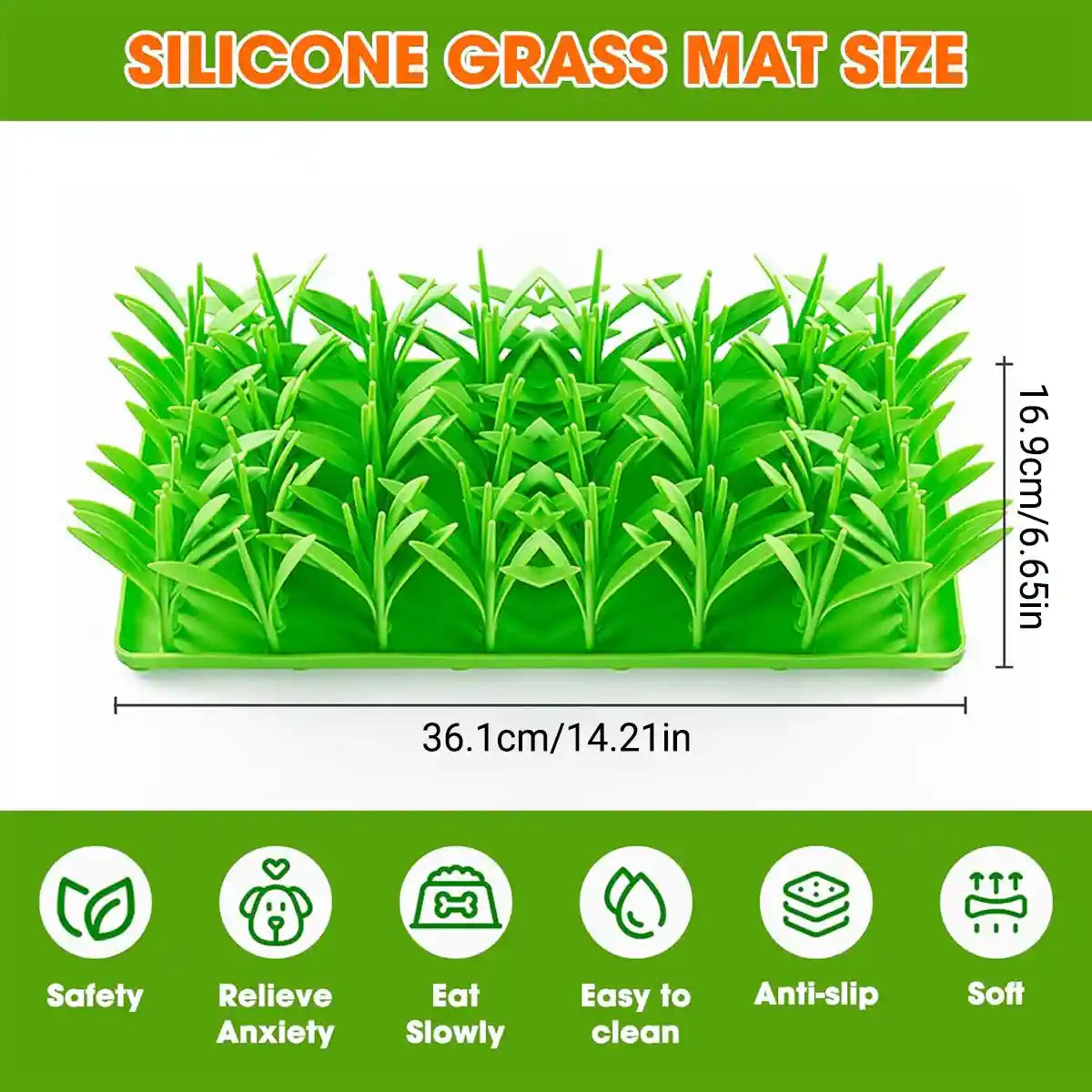 Silicone Grass Slow Feeder Mat Anti-Slip Pet Food Licking Pad