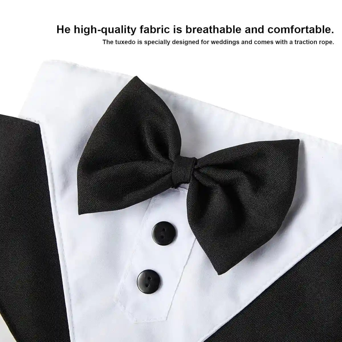 Adjustable Dog Harness and Leash Set with Bowtie No-Pull Vest Design