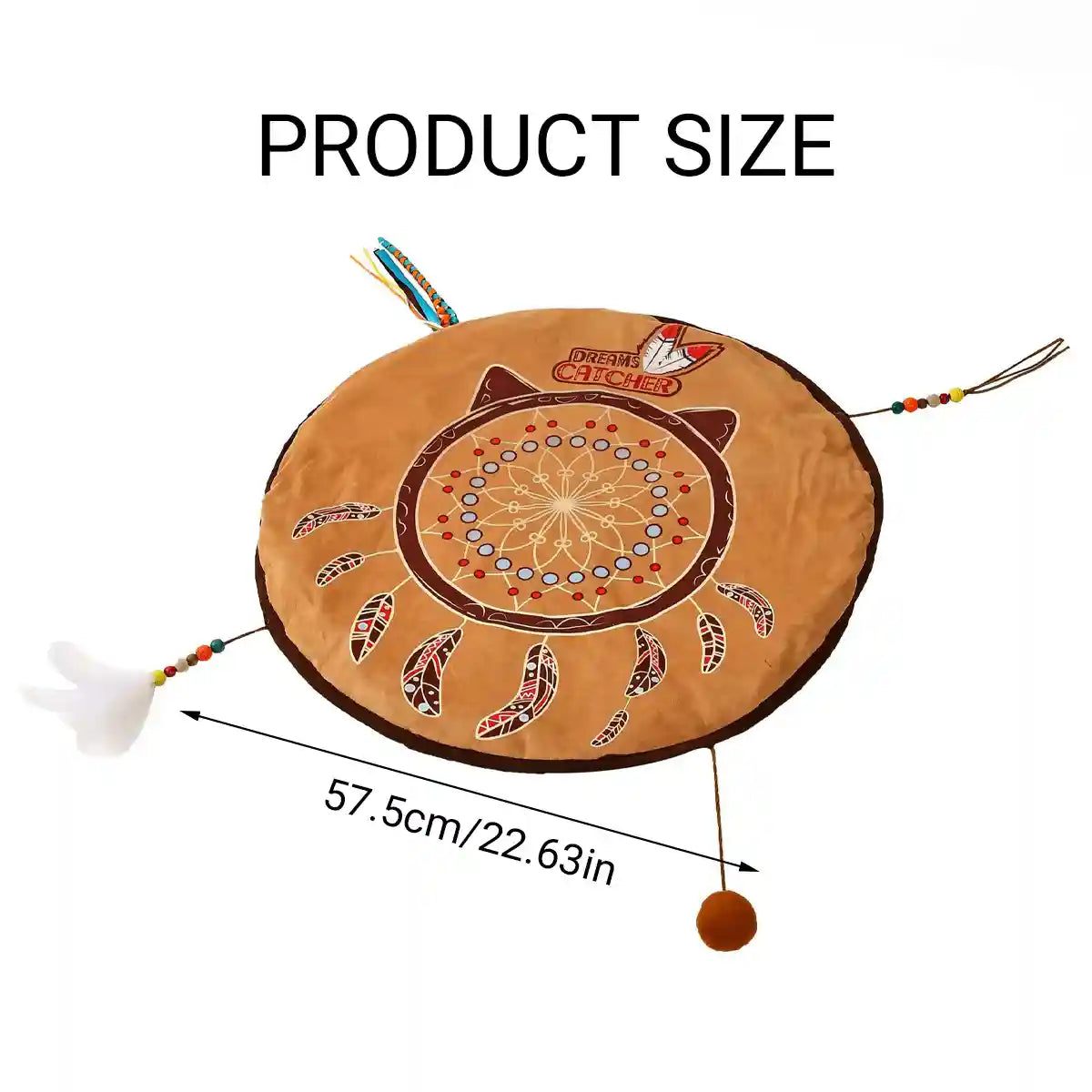 Bohemian Pet Mat Cat Play Rug With Toys & Non-Slip Design