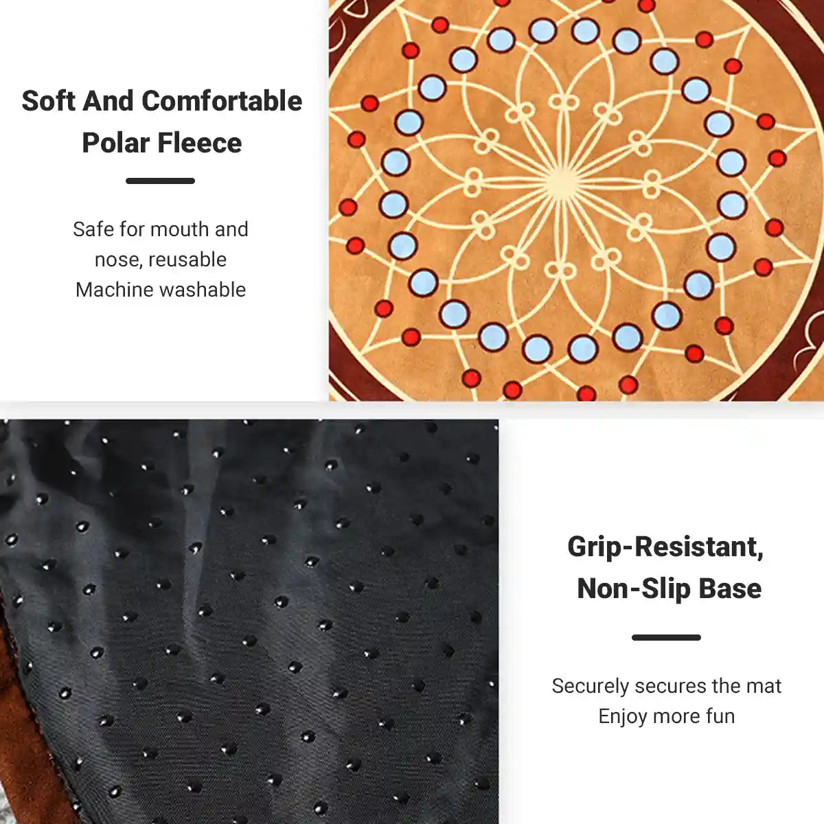 Bohemian Pet Mat Cat Play Rug With Toys & Non-Slip Design