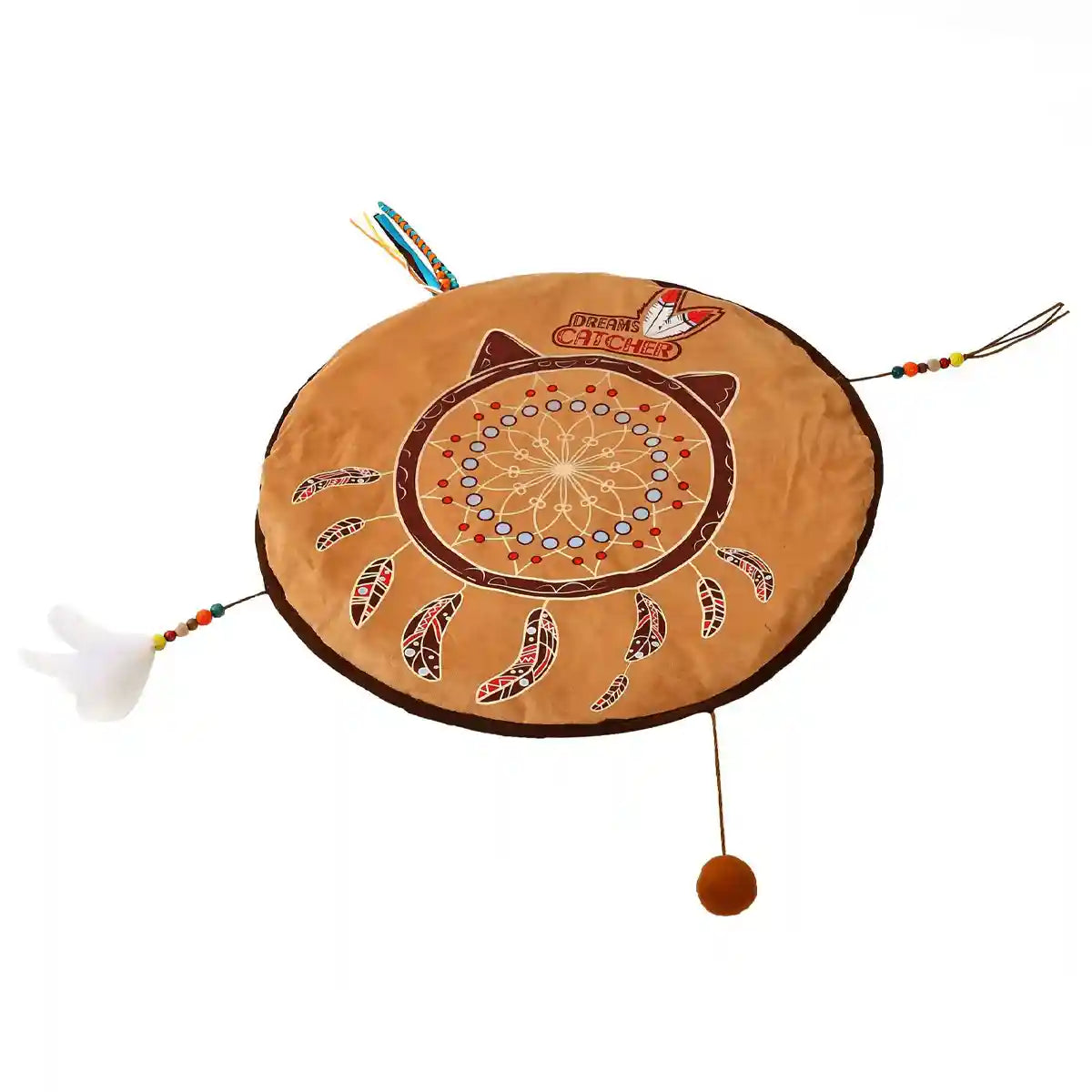 Bohemian Pet Mat Cat Play Rug With Toys & Non-Slip Design