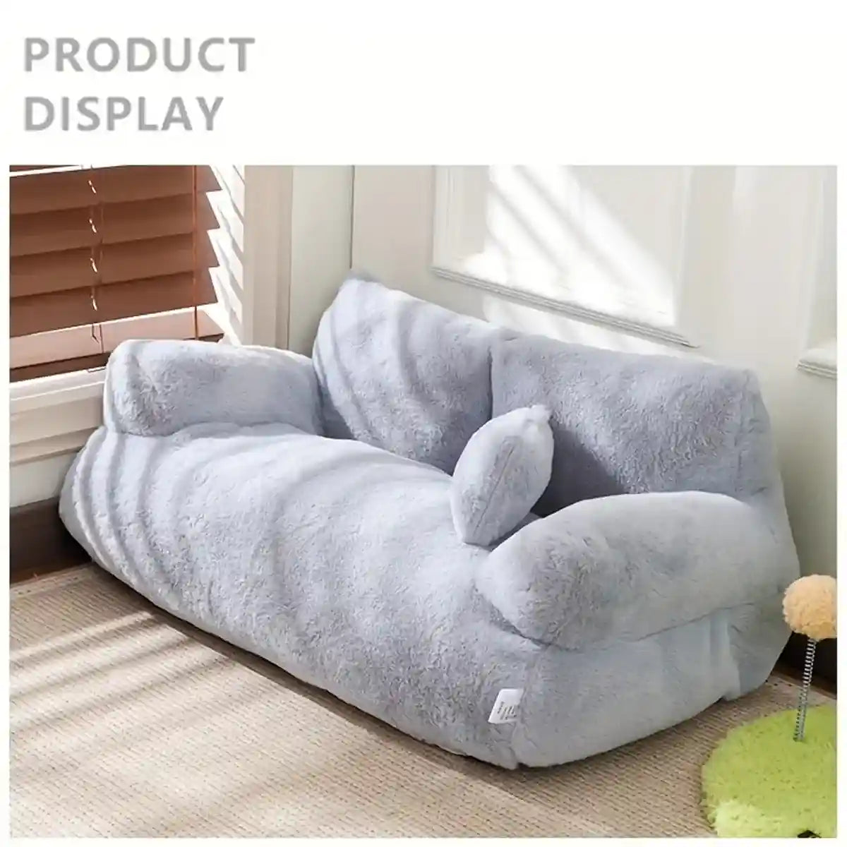 Plush Sofa Cat Bed for Indoor Pets Comfy Nest for Cats & Small Dogs