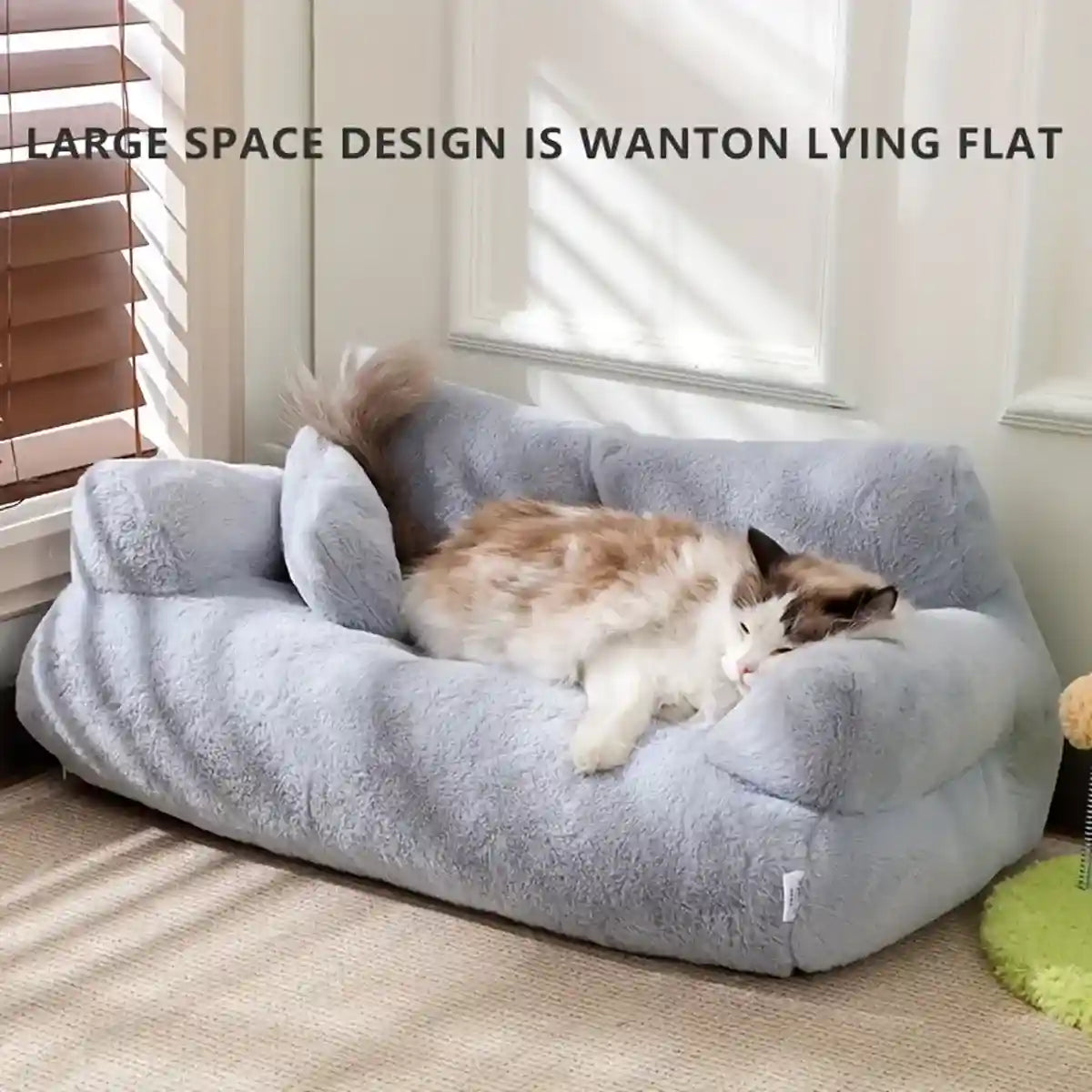 Plush Sofa Cat Bed for Indoor Pets Comfy Nest for Cats & Small Dogs