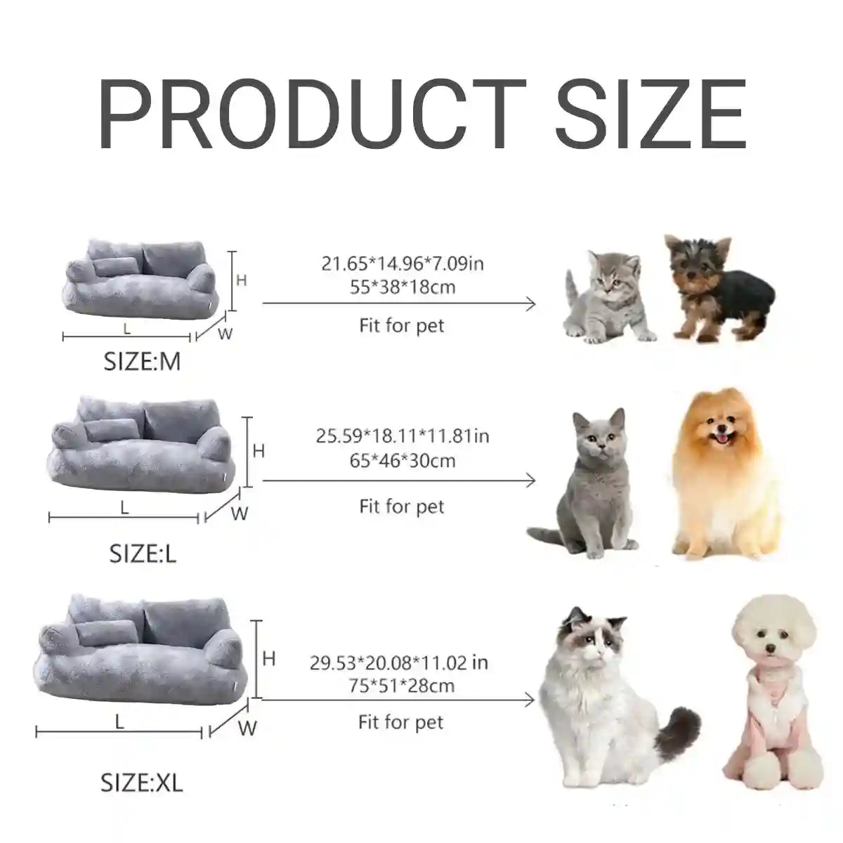 Plush Sofa Cat Bed for Indoor Pets Comfy Nest for Cats & Small Dogs