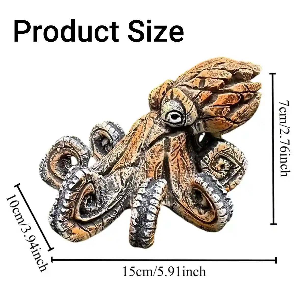Resin Octopus Aquarium Ornament Marine Decoration for Home & Tank