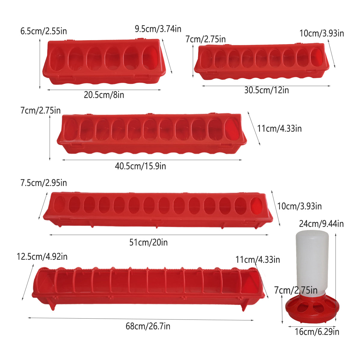 Chicken Feeder Trough Plastic Mesh Connectable Poultry Feed Trough for Coop Use